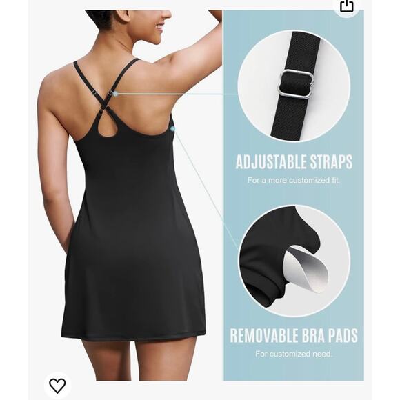 HEATHYOGA Tennis Dress Black - Size M - Picture 7 of 7